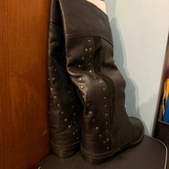 Retro Lola Studded Tall Leather Boots - NWB - Picture 14 of 16